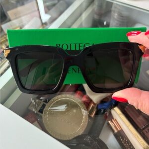 Bottega Veneta Square Sunglasses BV1005S 001 Black/Gold 53mm